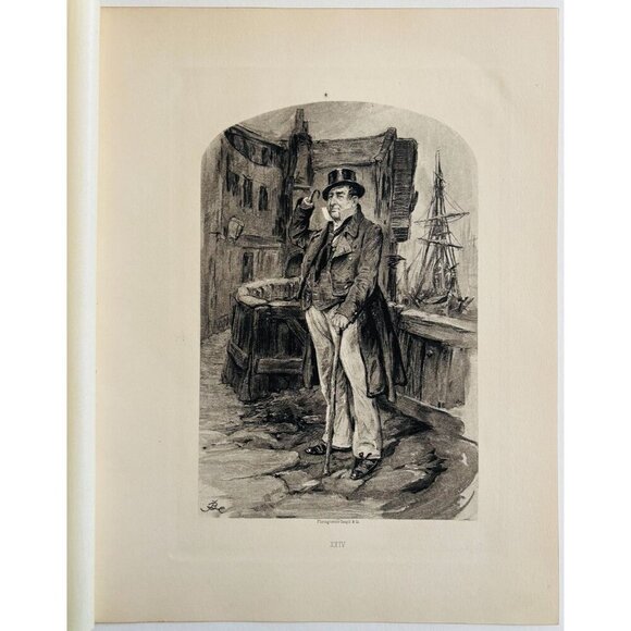 1902 Captain Cuttle Photogravure Charles Dickens Dombey And Son Barnard DWP8D - Picture 2 of 3